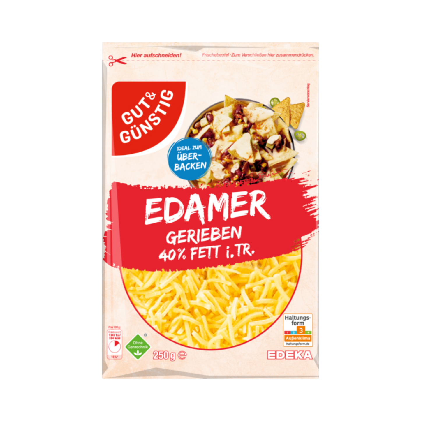 GUT&GÜNSTIG Edamer gerieben 40% 250g VLOG