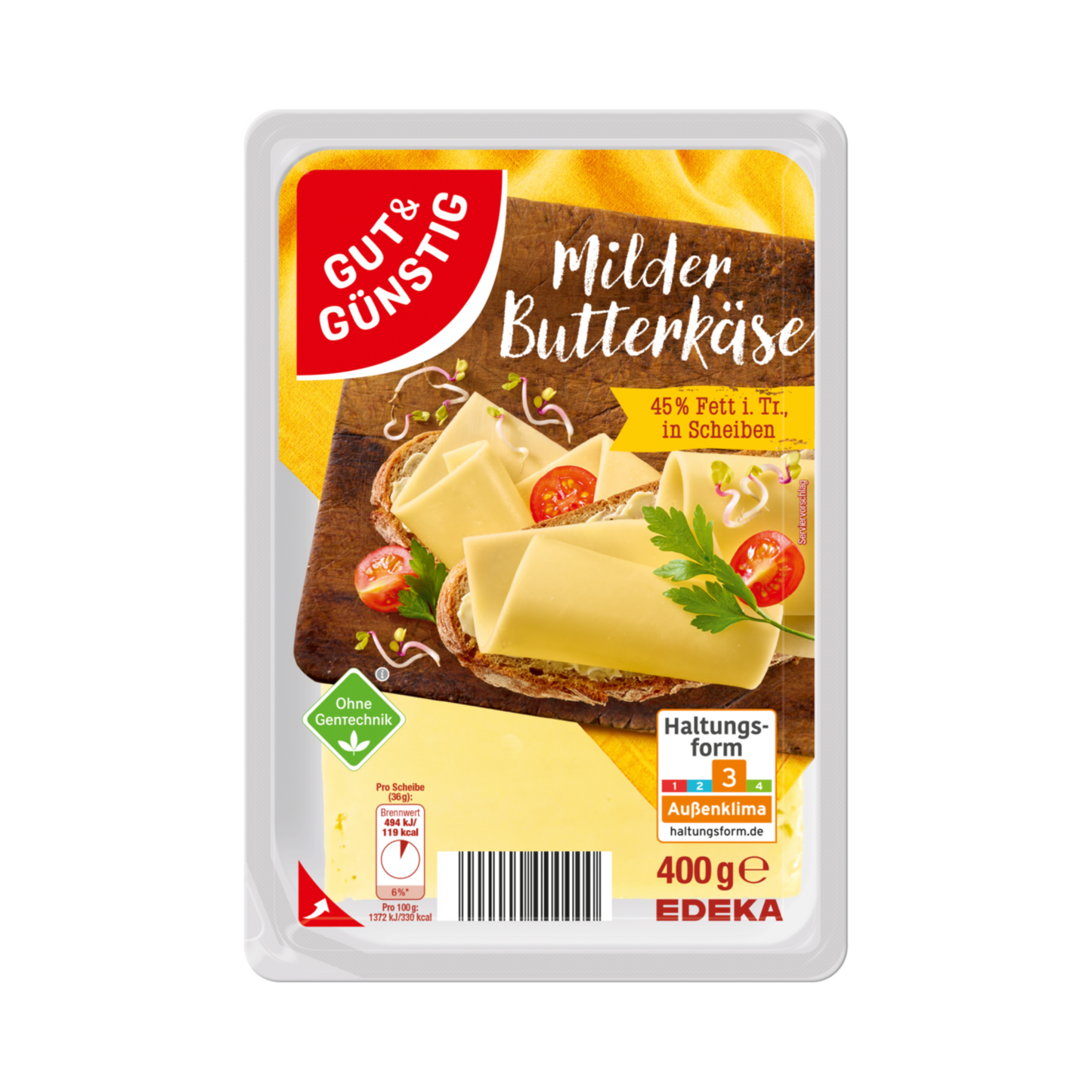 GUT&GÜNSTIG Butterkäse 45% 400g VLOG