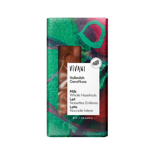 Bio Vivani Vollmilchschokolade mit ganzen Haselnüssen 100g