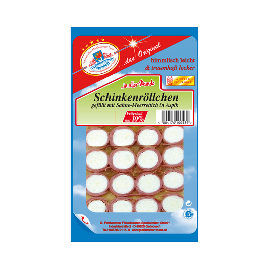 Puttkammer Schinkenröllchen i.Aspik gefüllt m.Sahnemeerrettich 90g
