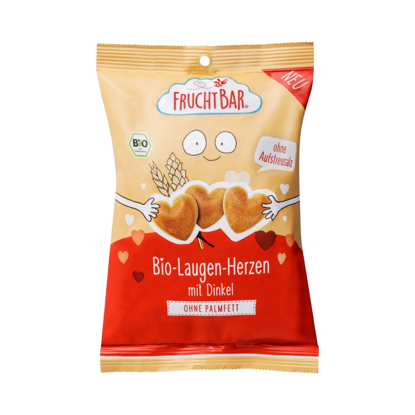 Bio Fruchtbar Laugen-Herzen mit Dinkel 90g