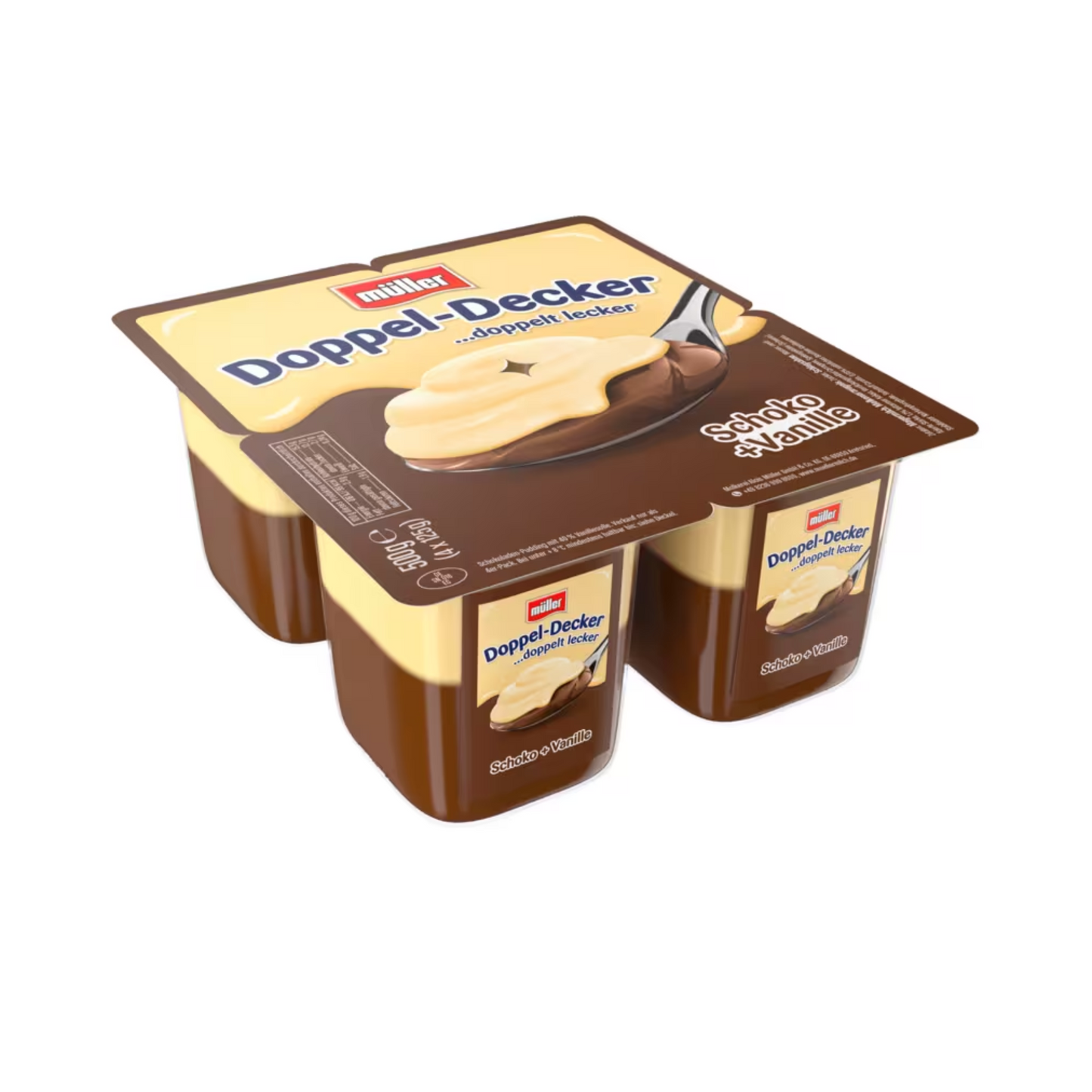 Müller Doppeldecker Schoko&Vanillasosse 4x125g