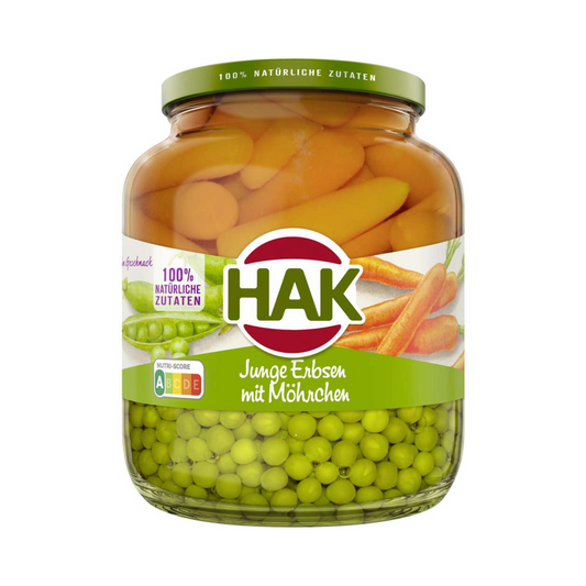 Hak Erbsen sehr fein mit jungen Möhren 350g
