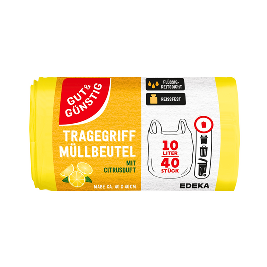 GUT&GÜNSTIG Duft-Müllbeutel mit Tragegriff Zitrone 10l 40ST