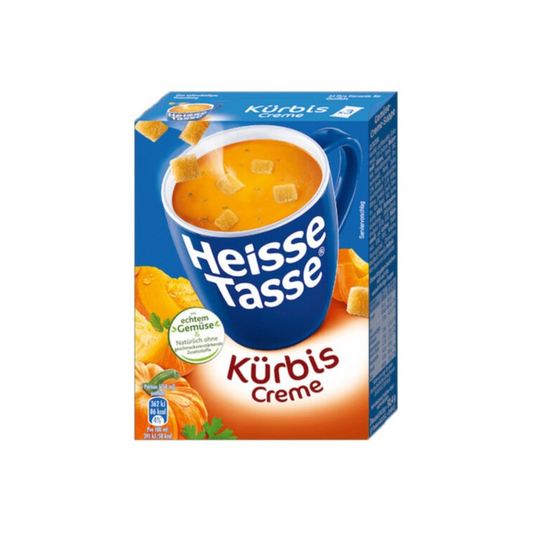 Heisse Tasse Kürbis Creme Suppe mit Knusper Croutons für 450ml 50,4g