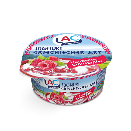 Schwarzwaldmilch LAC Joghurt Griechische Art Himbeere-Granatapfel 9% 150g