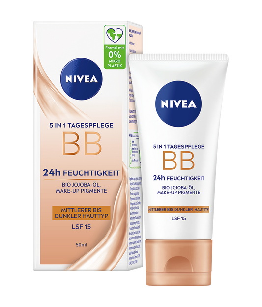 Nivea BB Tagespflege 5in1 24h Feuchtigkeit hell LSF15 50ml