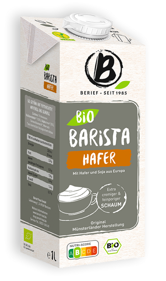 Bio Berief Barista Hafer Dink mit Soja 1l