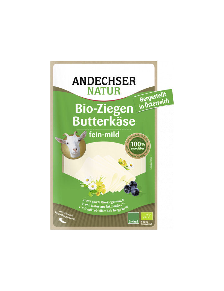 Bio Andechser Natur Ziegen-Butterkäse in Scheiben 48% Vollfettstufe 100g