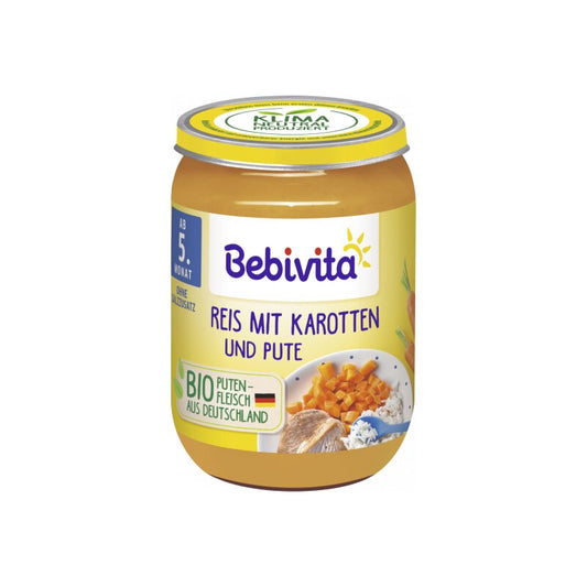 Bio Bebivita Menü Reis mit Karotten+Pute ab dem 5.Monat 190g