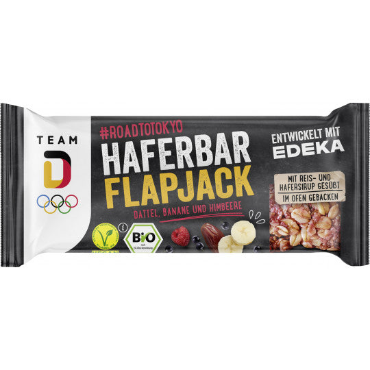 Bio TEAM D Haferbar Flapjack Dattel, Banane und Himbeere 60g