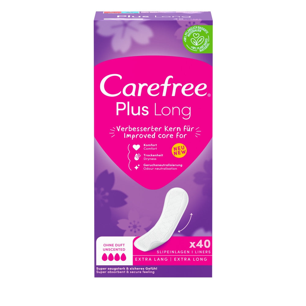 Carefree Slipeinlagen Plus Long ohne Duft 40ST