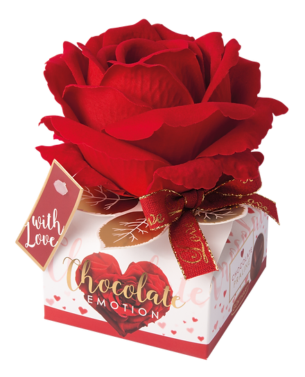 Günthart Chocolate Emotion Präsent Herz mit Rose 80g