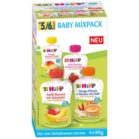 Bio Hipp Babyquetschbeutel 4x90g