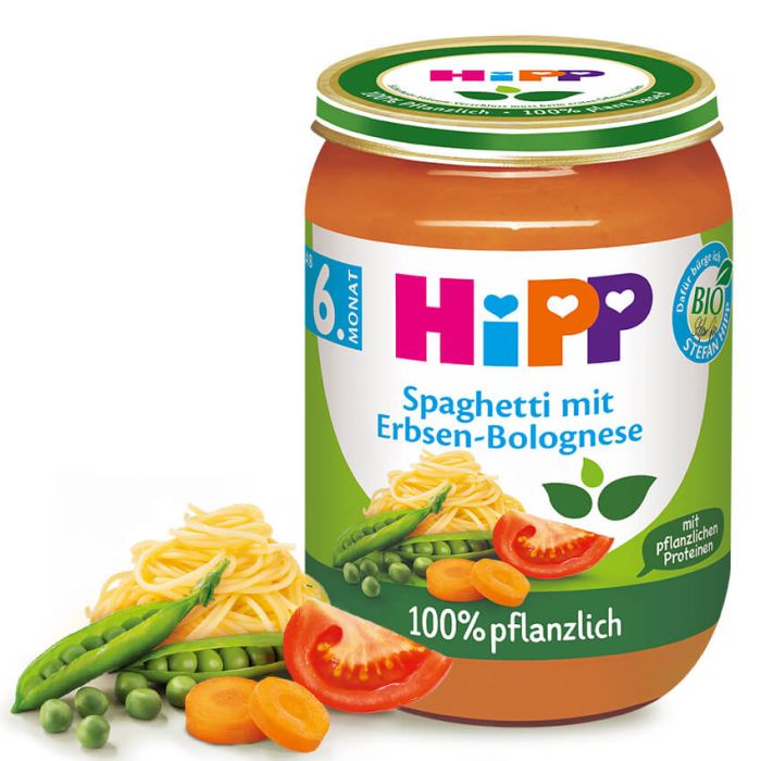 Bio Hipp Spaghetti mit Erbsen-Bolognese 190g