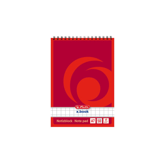 Herlitz Spiralnotizblock kariert A7 50BL