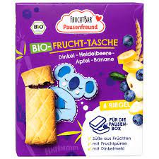 Bio Fruchtbar Pausenfreund Frucht-Tasche Dinkel-Heidelbeere-Apfel-Banane 132g