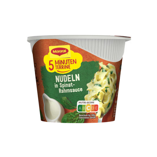 Maggi 5 Minuten Terrine Nudeln in Spinat-Rahm Sauce 50g