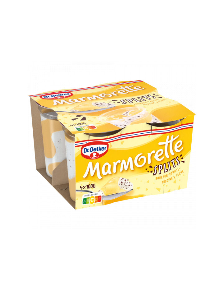 Dr.Oetker Marmorette Vanille-Pudding mit Splits 4x100g