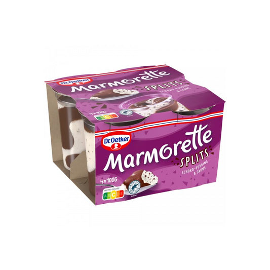 Dr.Oetker Marmorette Schoko-Pudding mit Splits 4x100g