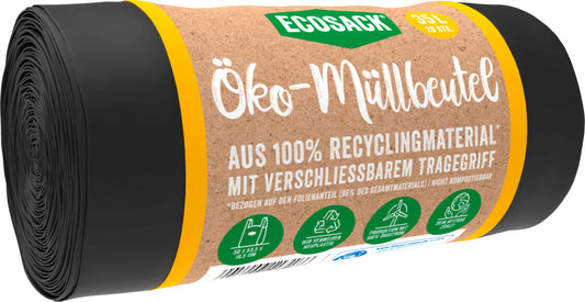 Ecosack Müllbeutel schwarz 35l 20ST