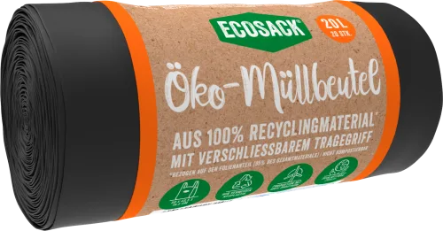 Ecosack Müllbeutel schwarz 20l 20ST