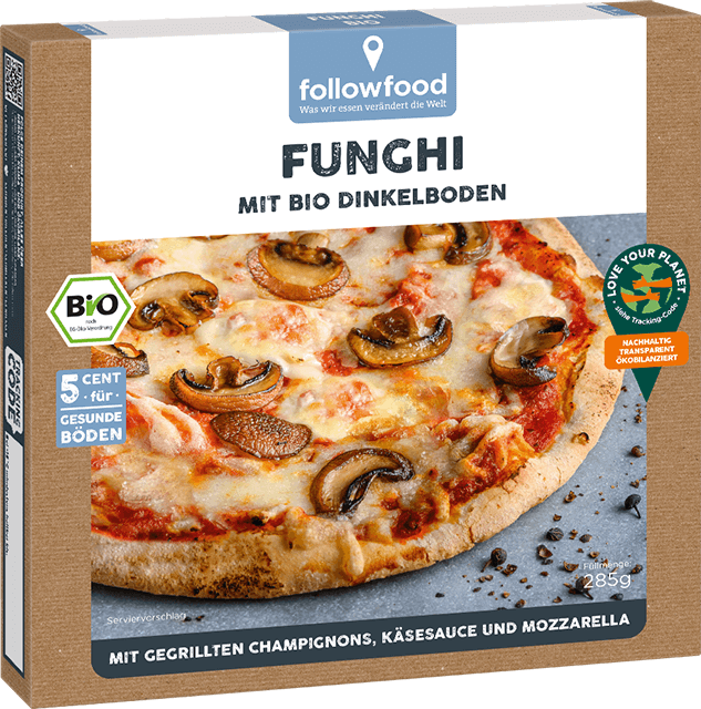 Bio Followfood Pizza Funghi mit Dinkelboden 285g