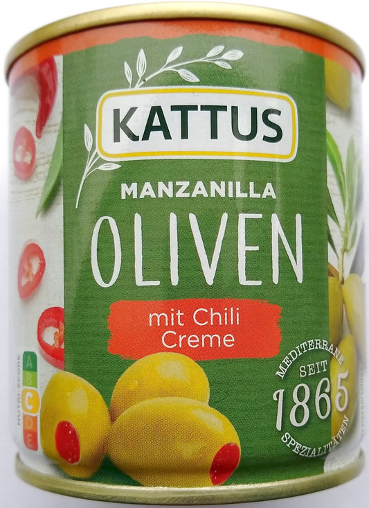 Kattus Oliven mit Chilicreme 200g