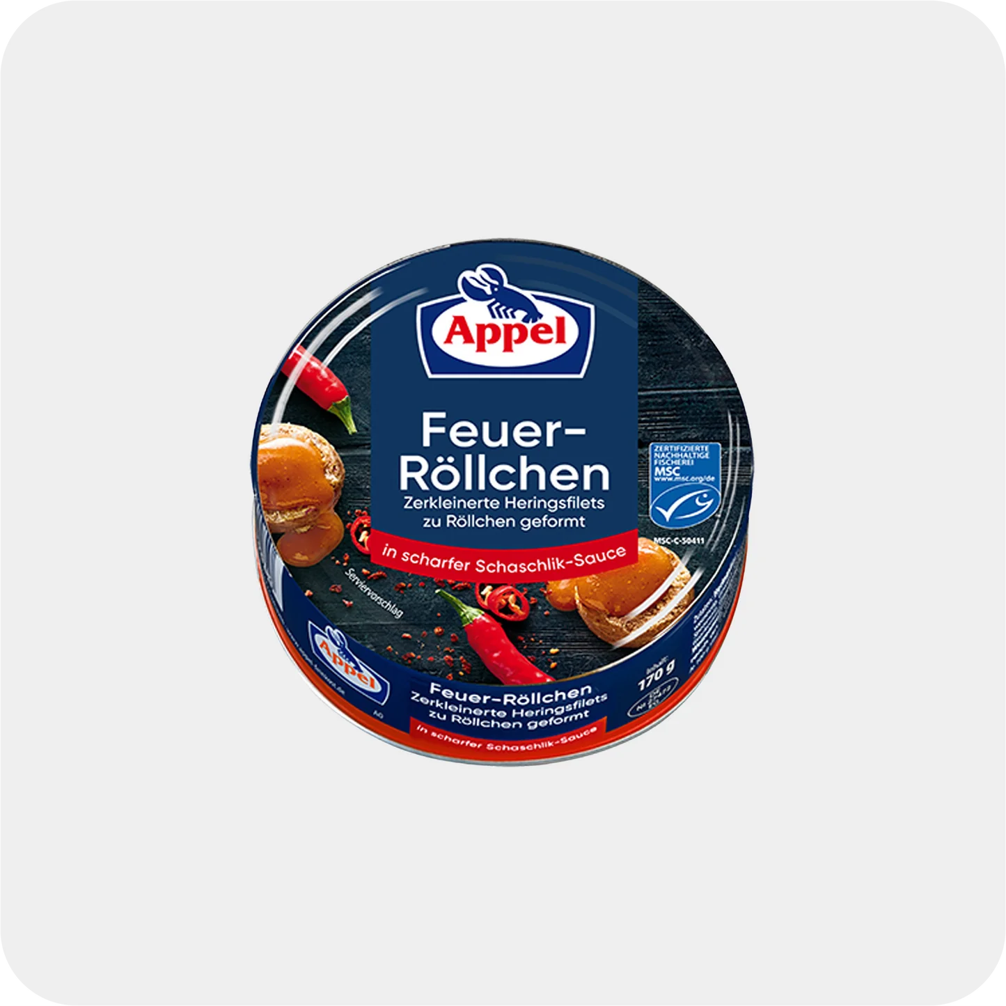 MSC Appel Feuer Röllchen a.Heringsfilet in scharfer Schaschlik Sauce 200g