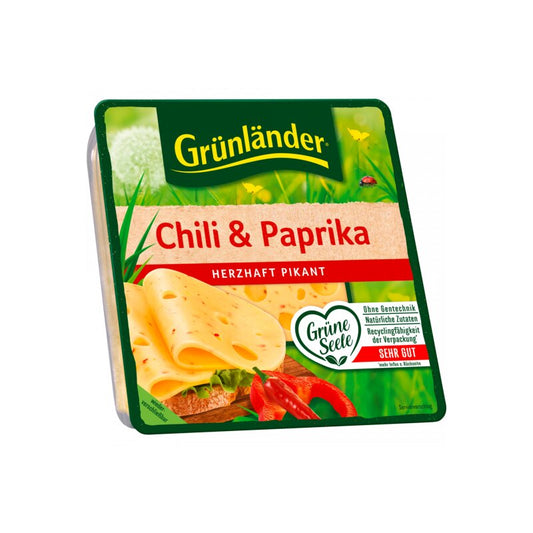 Grünländer Scheiben Chili-Paprika 48% Vollfettstufe 120g