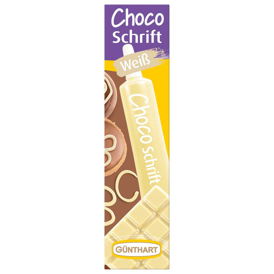 Günthart Choco-Schrift weiß 25g