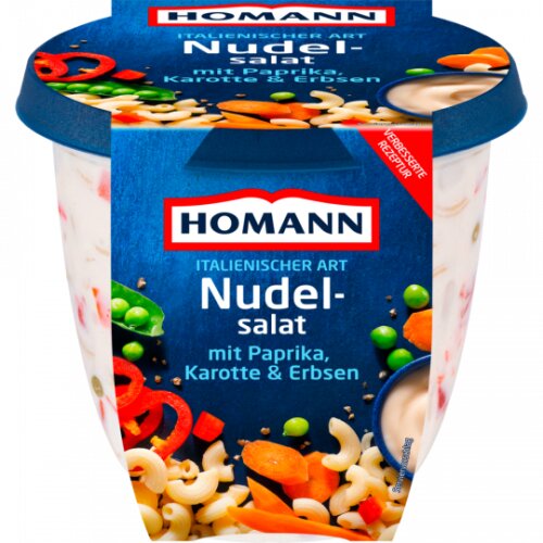 Homann Nudelsalat Italienische Art mit Paprika und Erbsen 400g