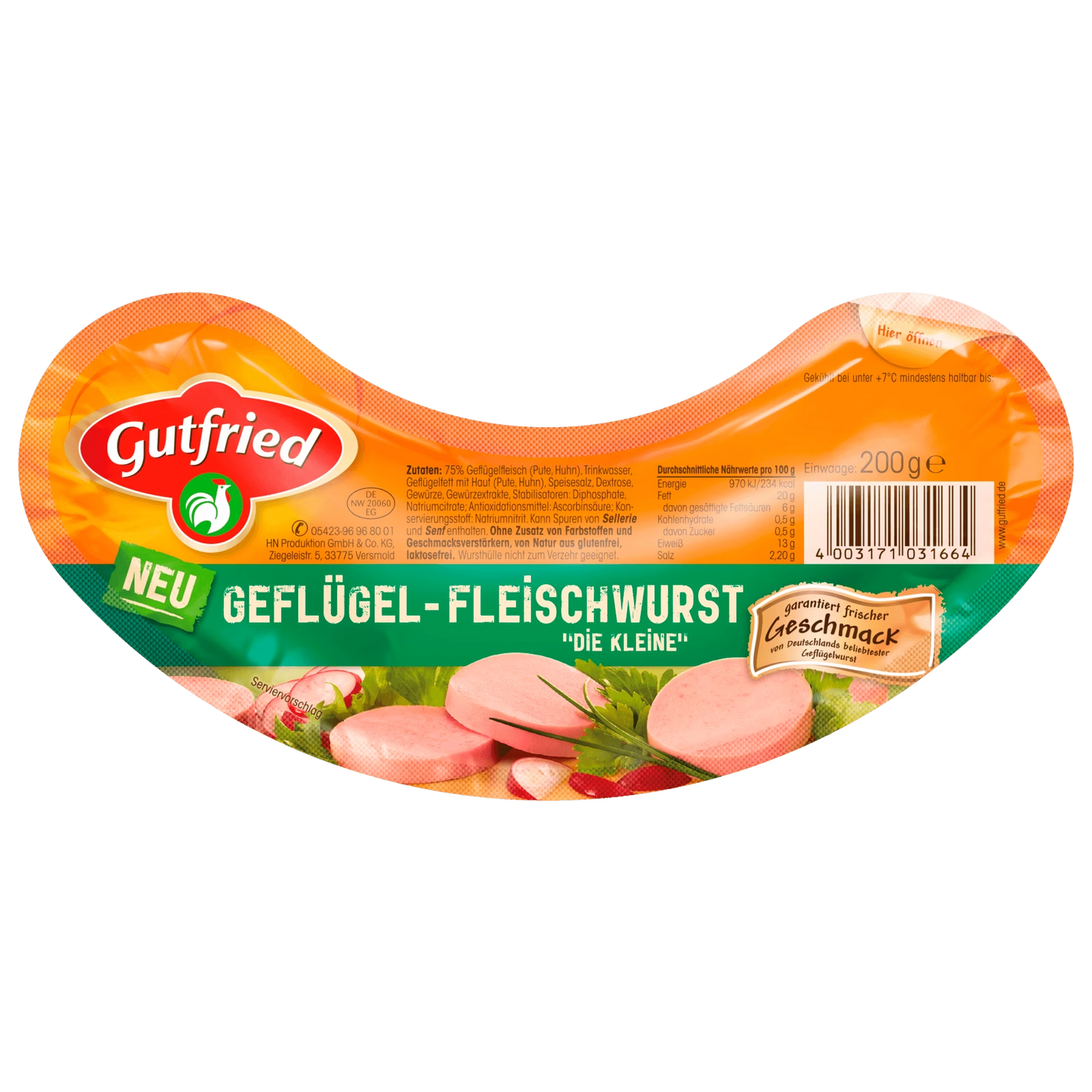 Bio Gutfried Hähnchen-Fleischwurst 200g