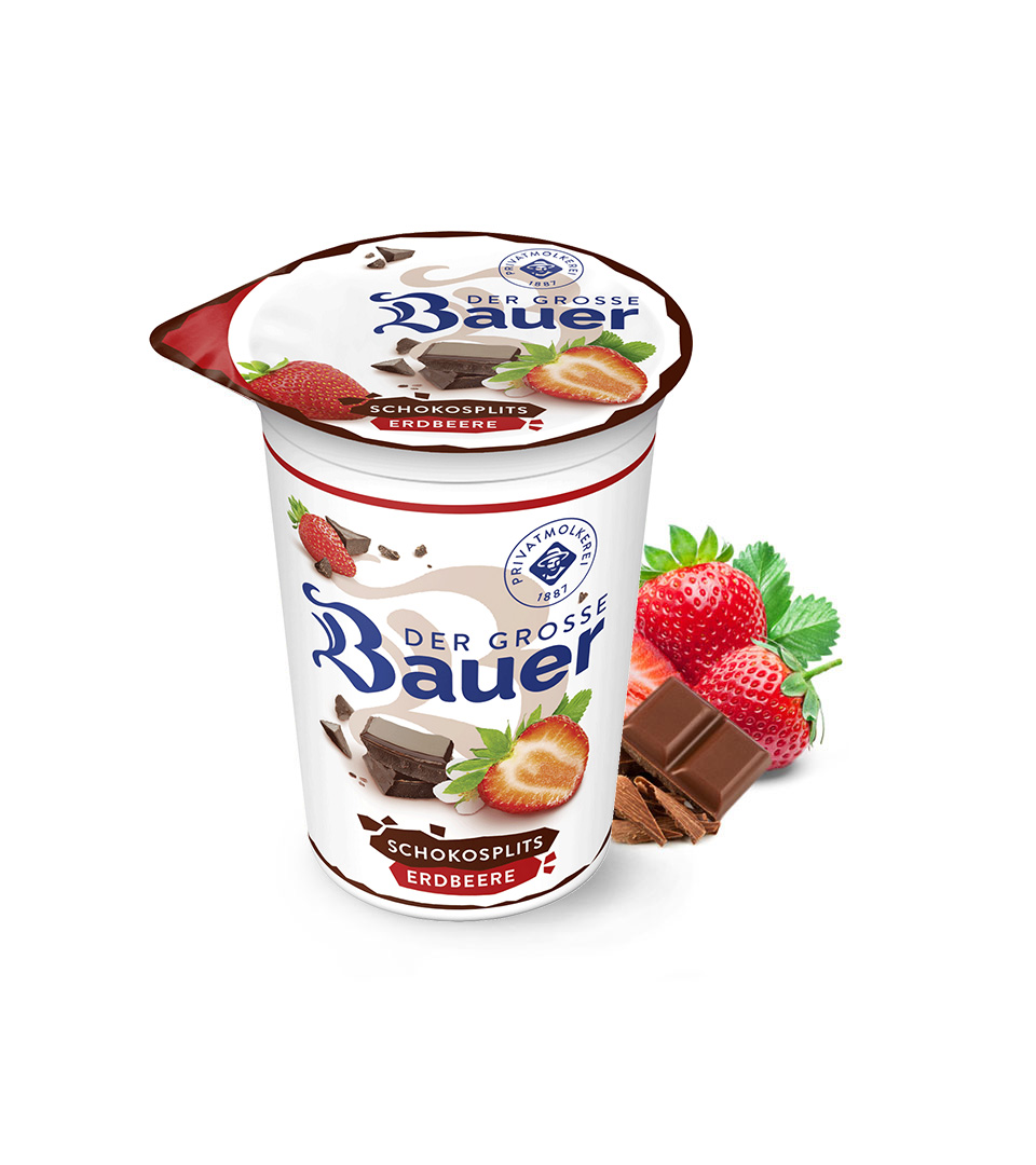 Bauer Fruchtjoghurt Schokosplit Erdbeere 3,5% 225g