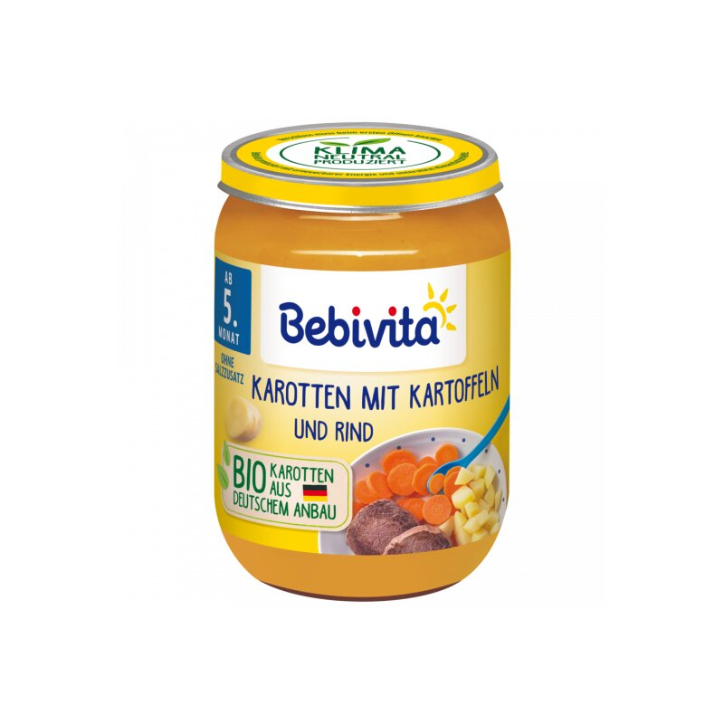 Bio Bebivita Karotten mit Kartoffeln+Rind ab dem 5.Monat 190g