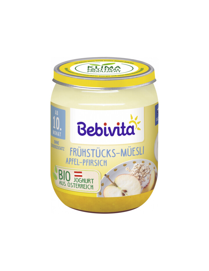 Bio Bebivita Frühstücks-Müesli Apfel-Pfirsich ab 10.Monat 160g