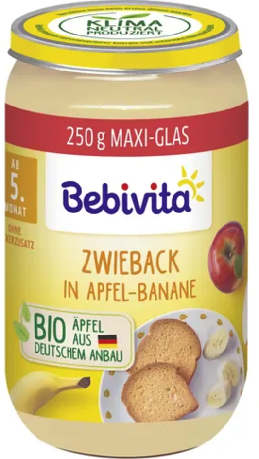 Bio Bebivita Zwieback in Apfel-Banane nach dem 5.Monat 250g