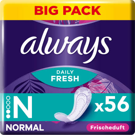 Always Daily Slipeinlagen Fresh Normal mit Frischeduft BigPack 56ST