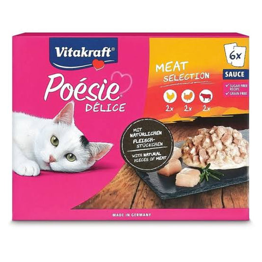 Vitakraft Poesie Delice Meat Selection in Sauce 6x85g Vitak.Poes.Delice Meat Sel.Sauce 6x85g