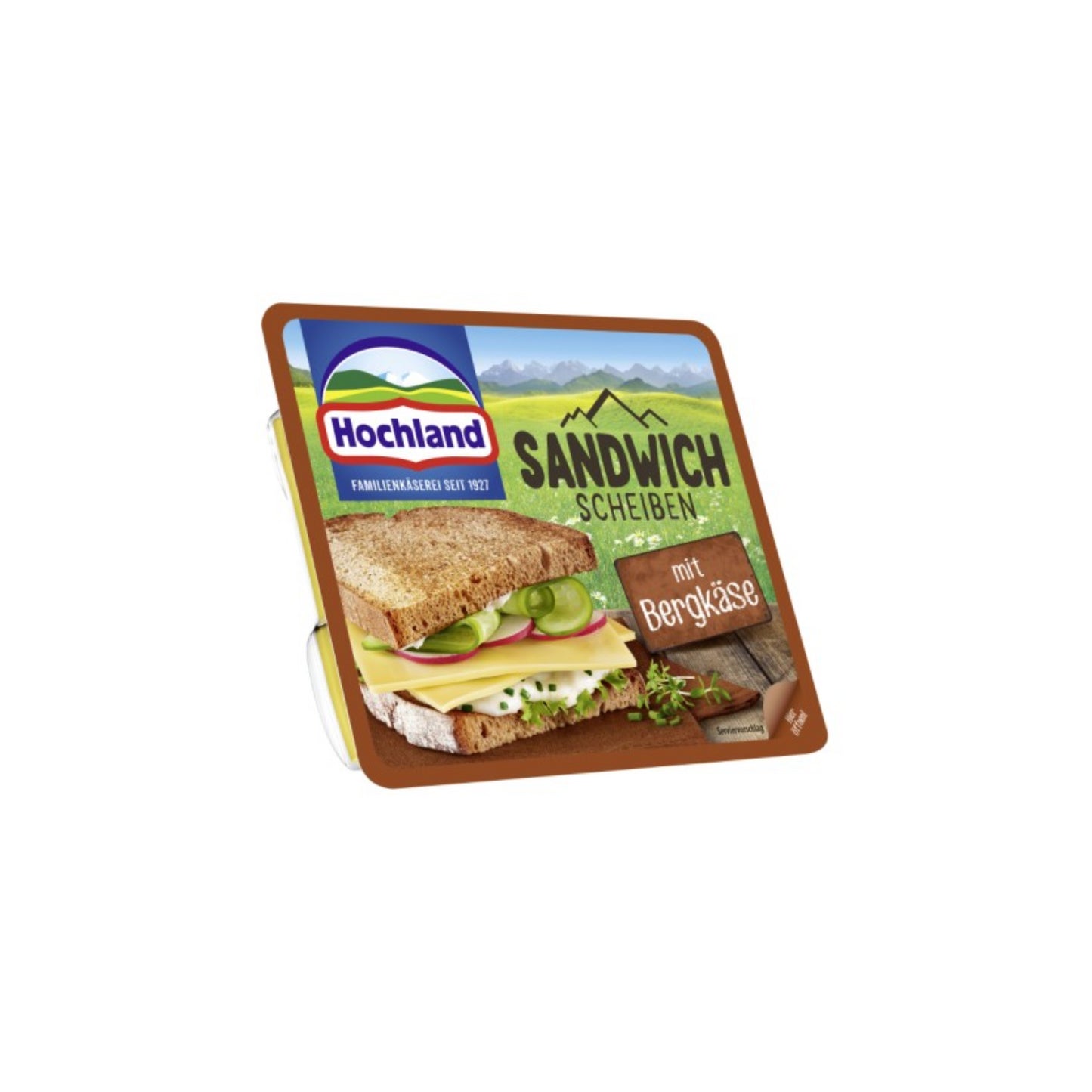 Hochland Sandwich Scheiben mit Bergkäse Mild Würzig 45% Vollfettstufe 150g