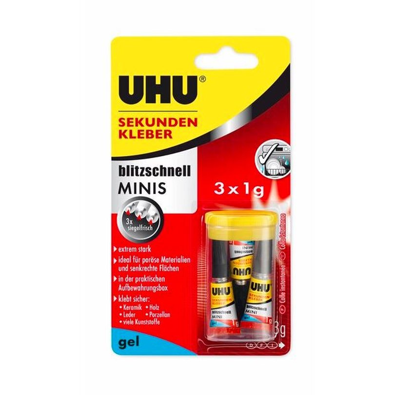 UHU Sekundenkleber Mini 3x1g