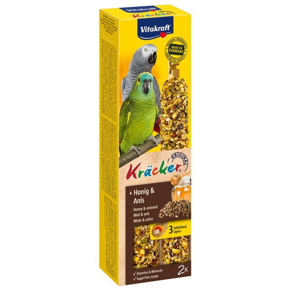 Vitakraft African Kräcker mit Honig-Anis für Papageien 2x90g