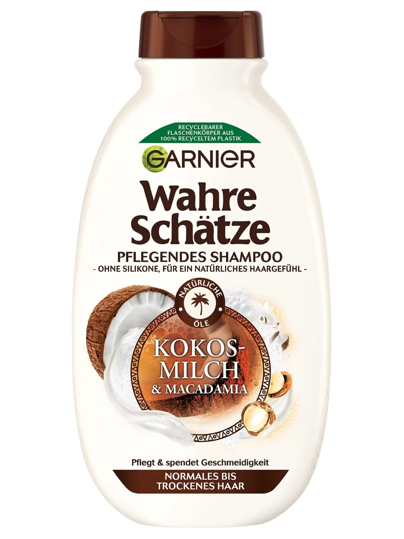 Garnier Wahre Schätze Shampoo Kokosmilch&Macadamia für gesundes und fühlbar geschmeidigeres Haar 250ml