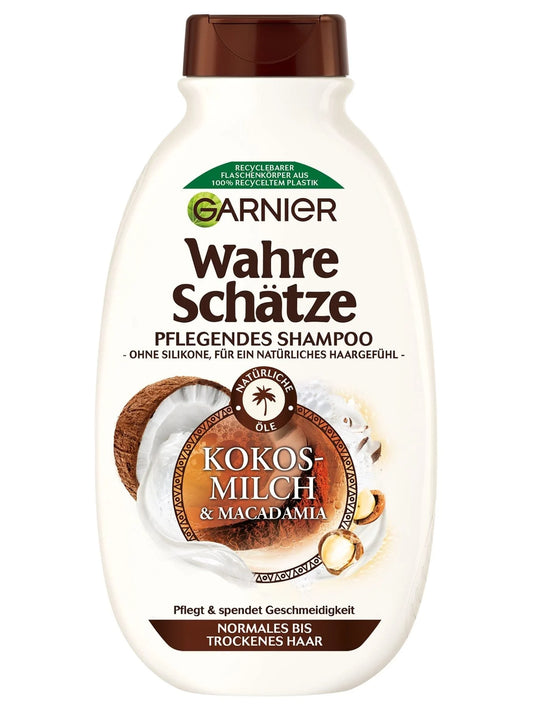 Garnier Wahre Schätze Shampoo Kokosmilch&Macadamia für gesundes und fühlbar geschmeidigeres Haar 250ml